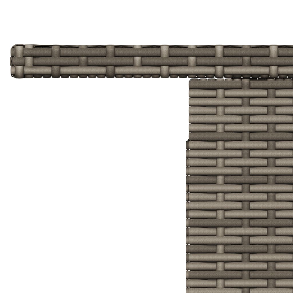 szürke polyrattan üveglapos kerti asztal 100x55x73 cm