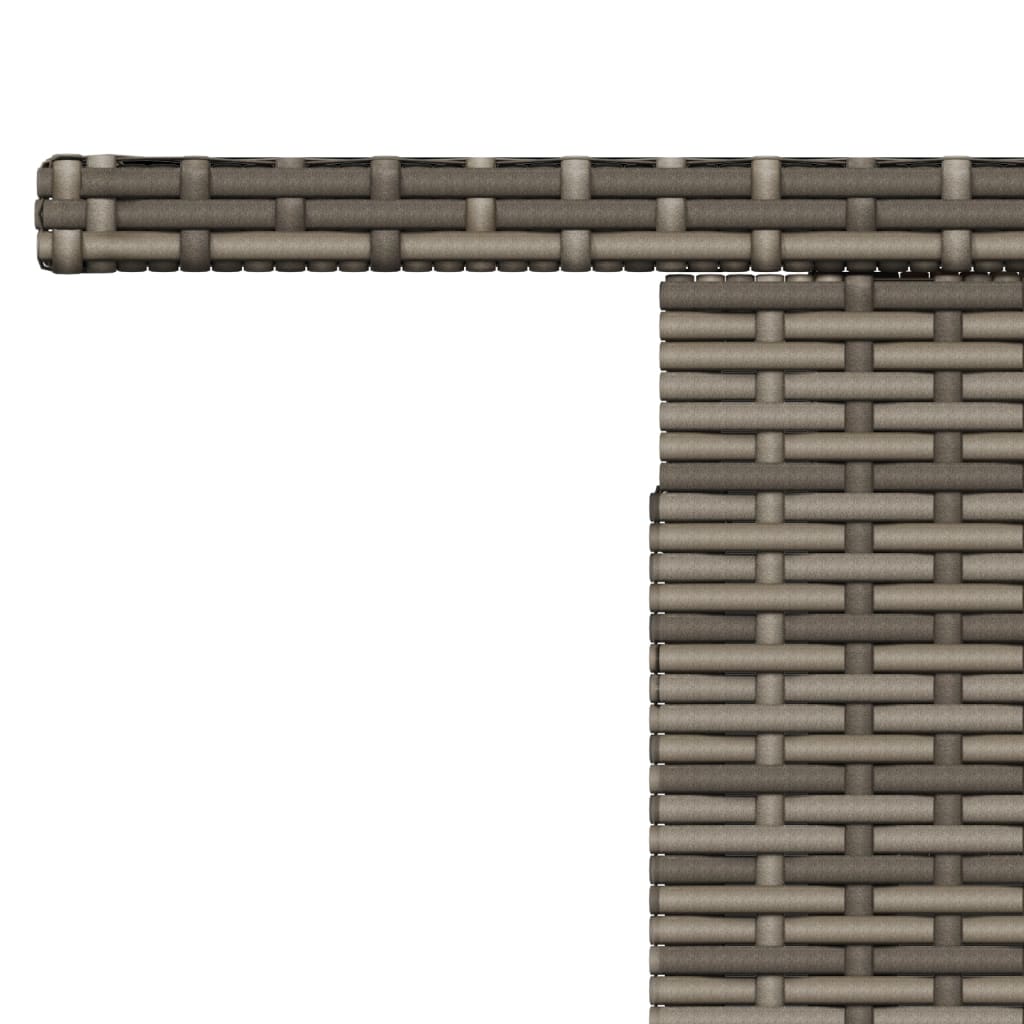 szürke polyrattan és akácfa kerti asztal 100 x 55 x 73 cm