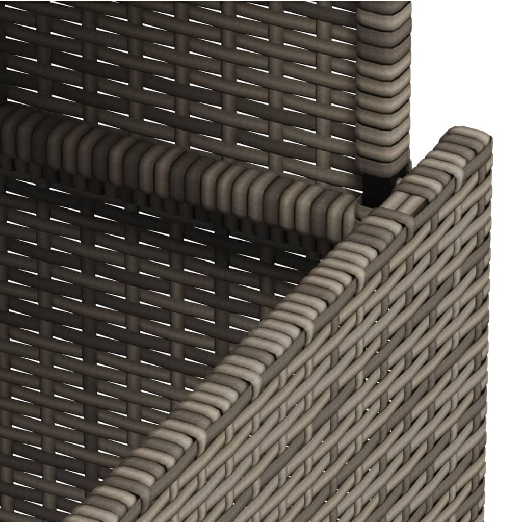 szürke polyrattan és akácfa kerti asztal 100 x 55 x 73 cm