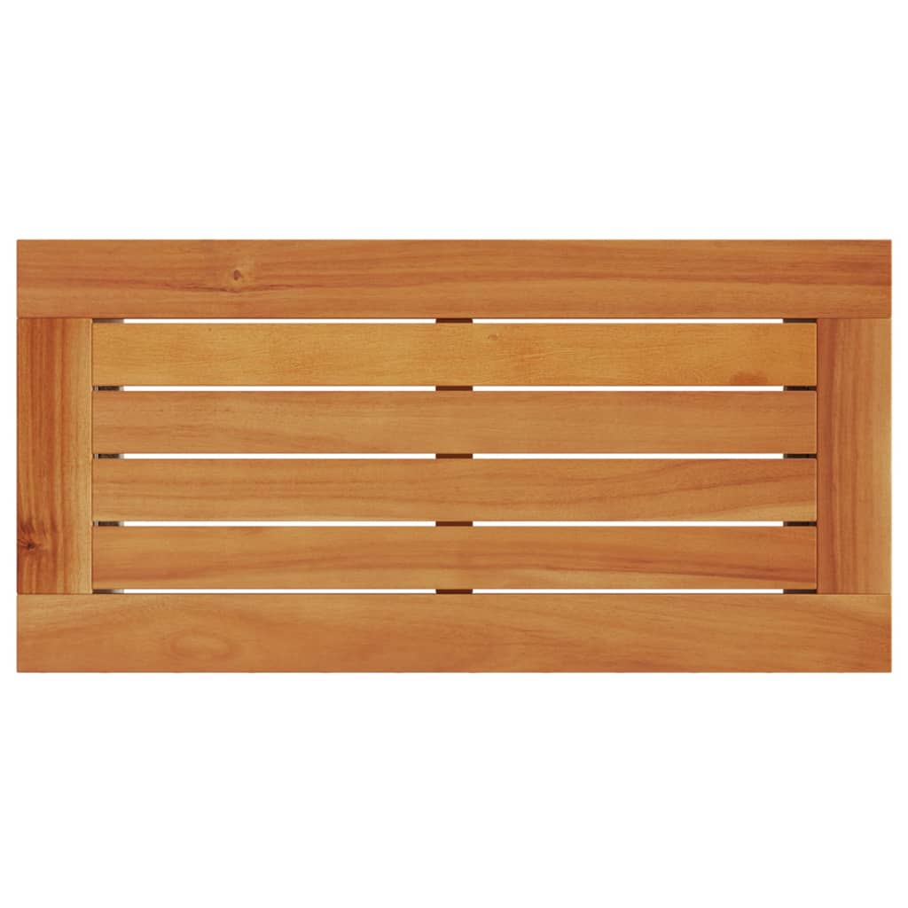 szürke polyrattan falapos kerti kisasztal 58 x 27,5 x 55 cm
