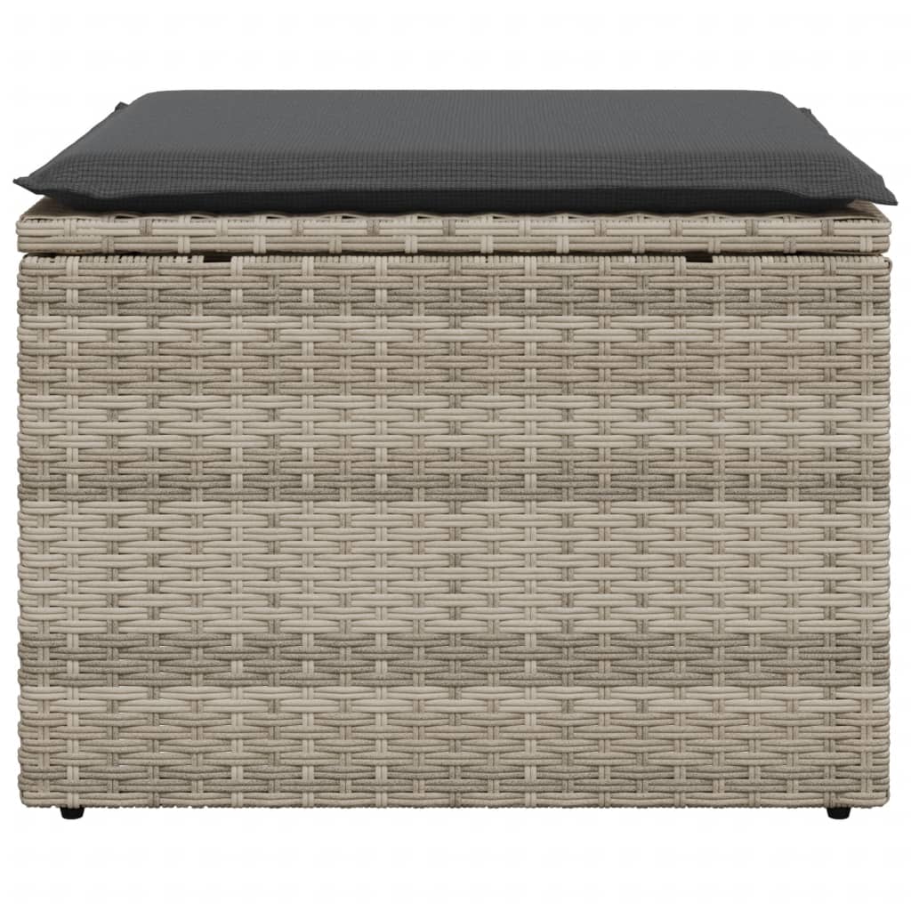 világosszürke polyrattan kerti szék párnával 55 x 55 x 37 cm
