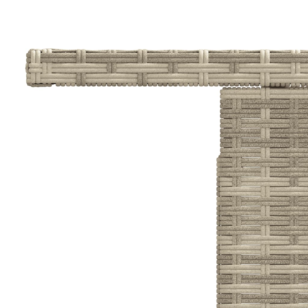 szürke polyrattan üveglapos kerti asztal 100x55x73 cm