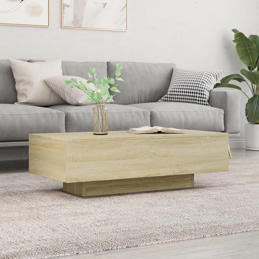 sonoma tölgy színű szerelt fa dohányzóasztal 100 x 49,5 x 31 cm