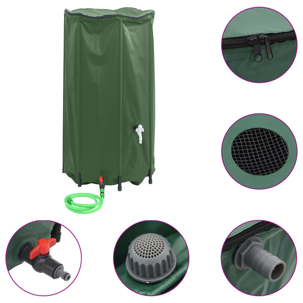 összecsukható PVC víztartály csappal 380 L