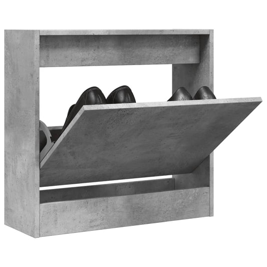 betonszürke szerelt fa cipőszekrény 60 x 21 x 57 cm