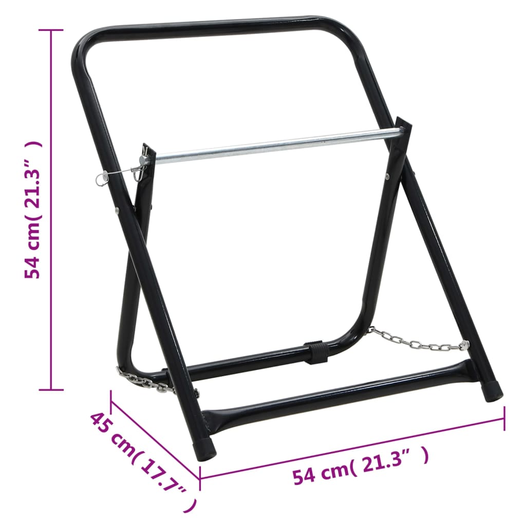fekete porszórt acél tömlődobos kocsi 48 cm 45 kg