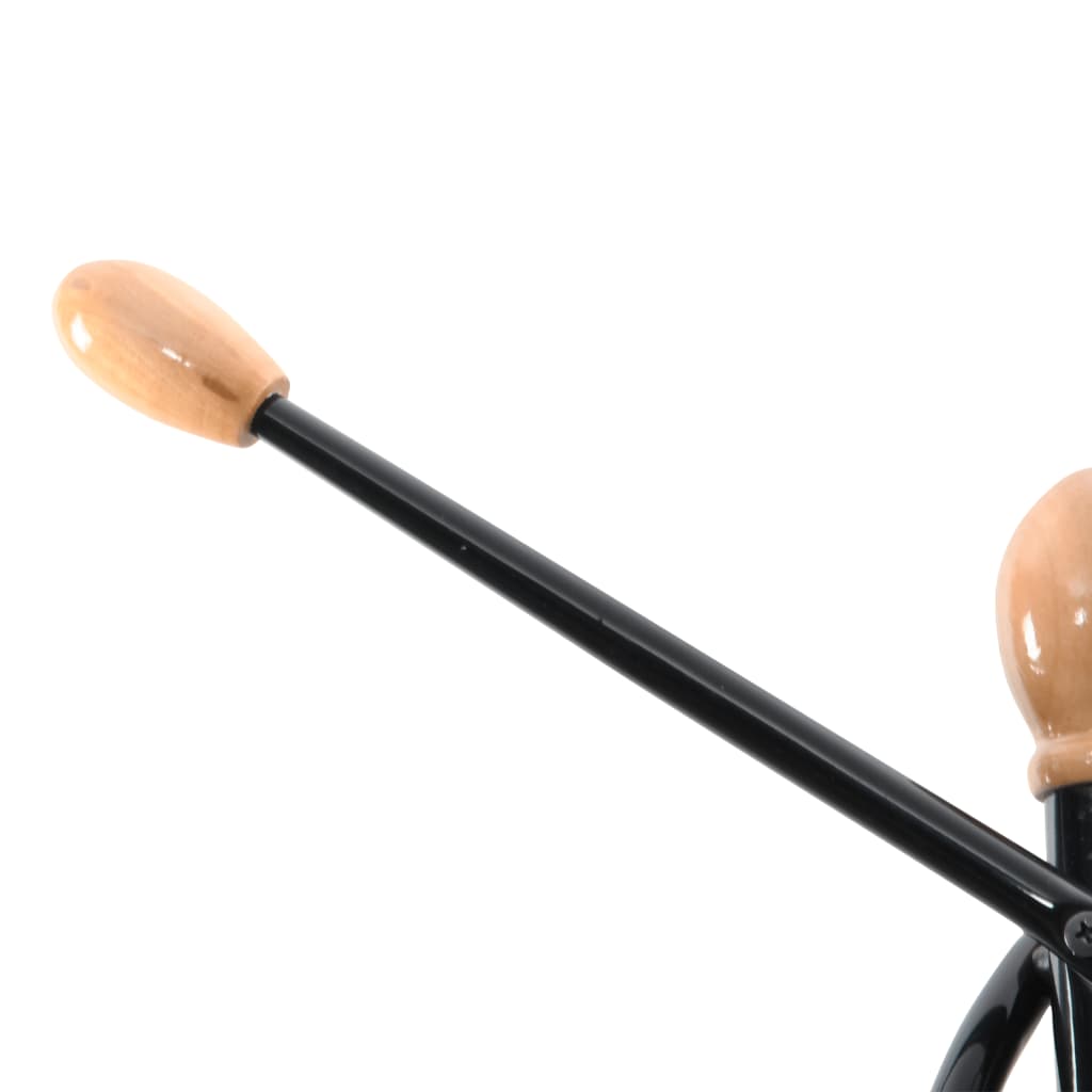 fekete porszórt vas ruhafogas 176 cm