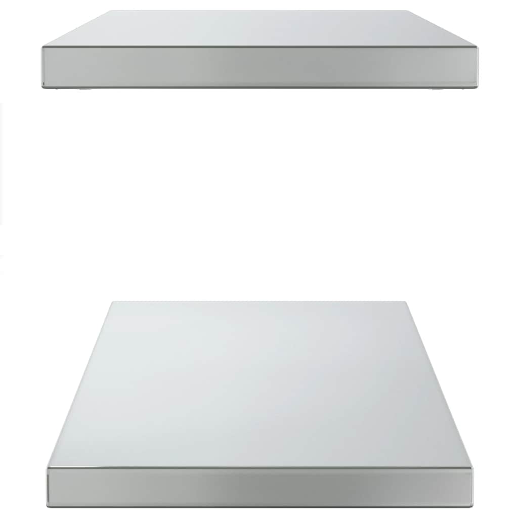 2 db ezüstszínű rozsdamentes acél fali polc 75 x 30 x 3 cm