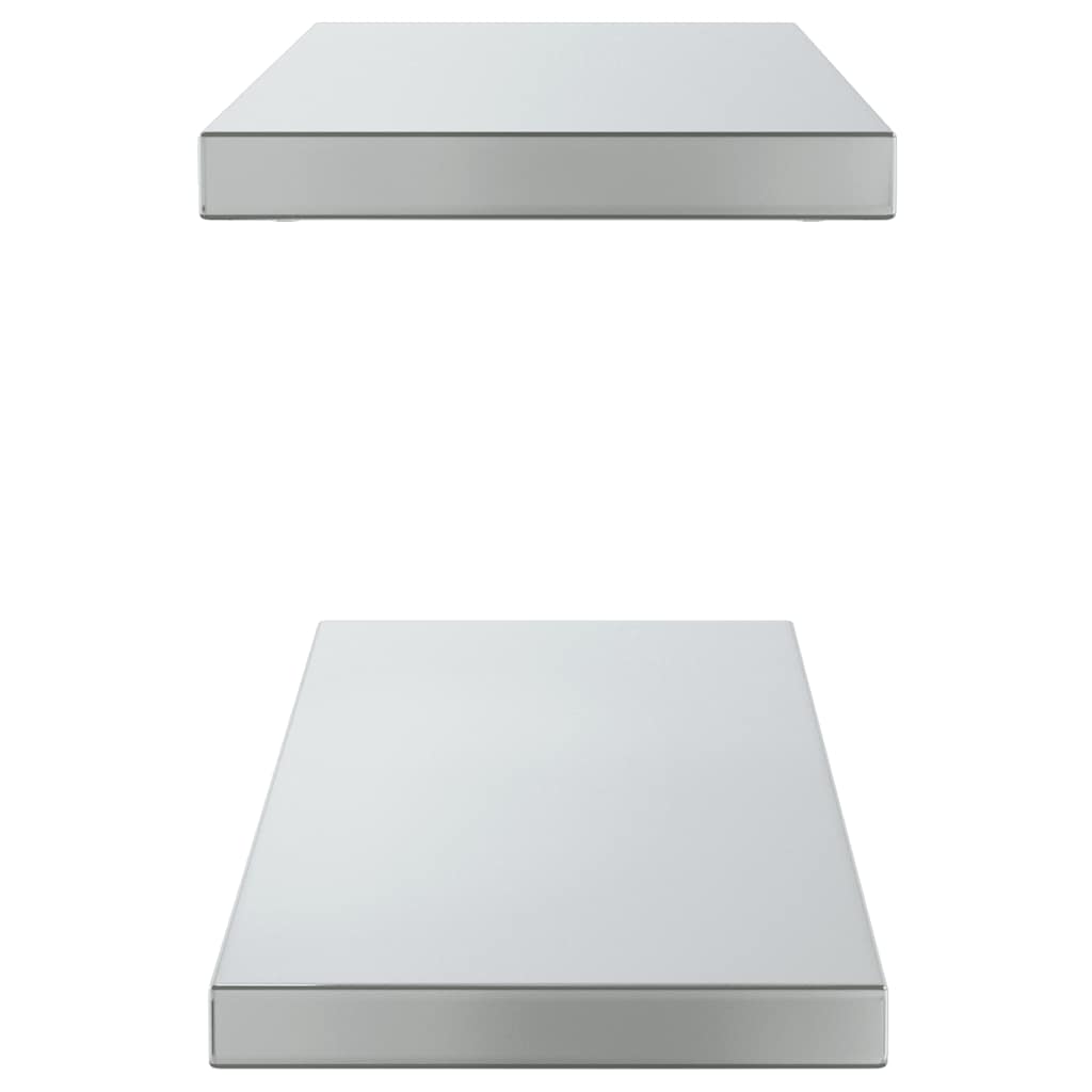 2 db ezüstszínű rozsdamentes acél fali polc 75 x 23,5 x 3 cm