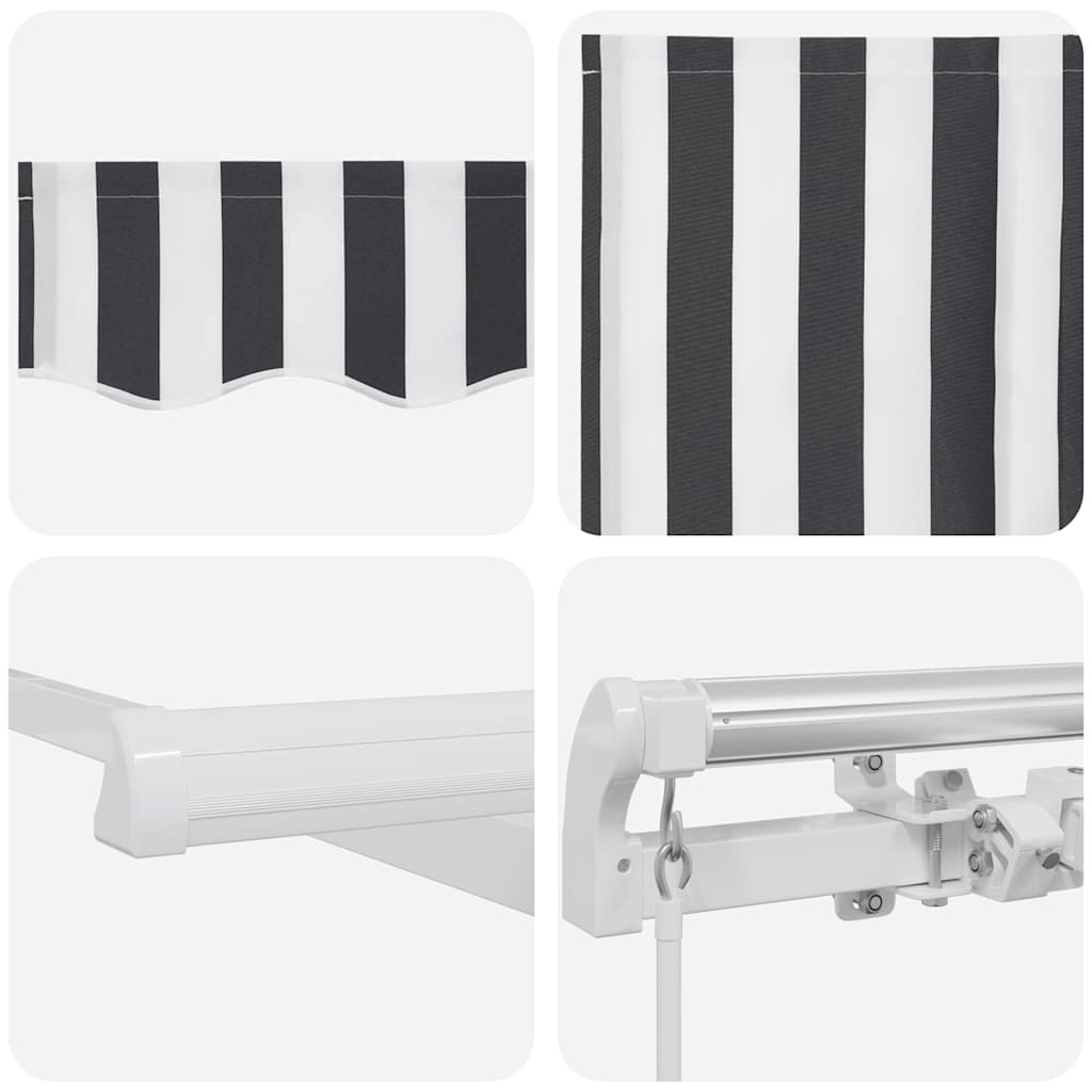 antracitszürke-fehér kézzel kihúzható napellenző 300 x 250 cm