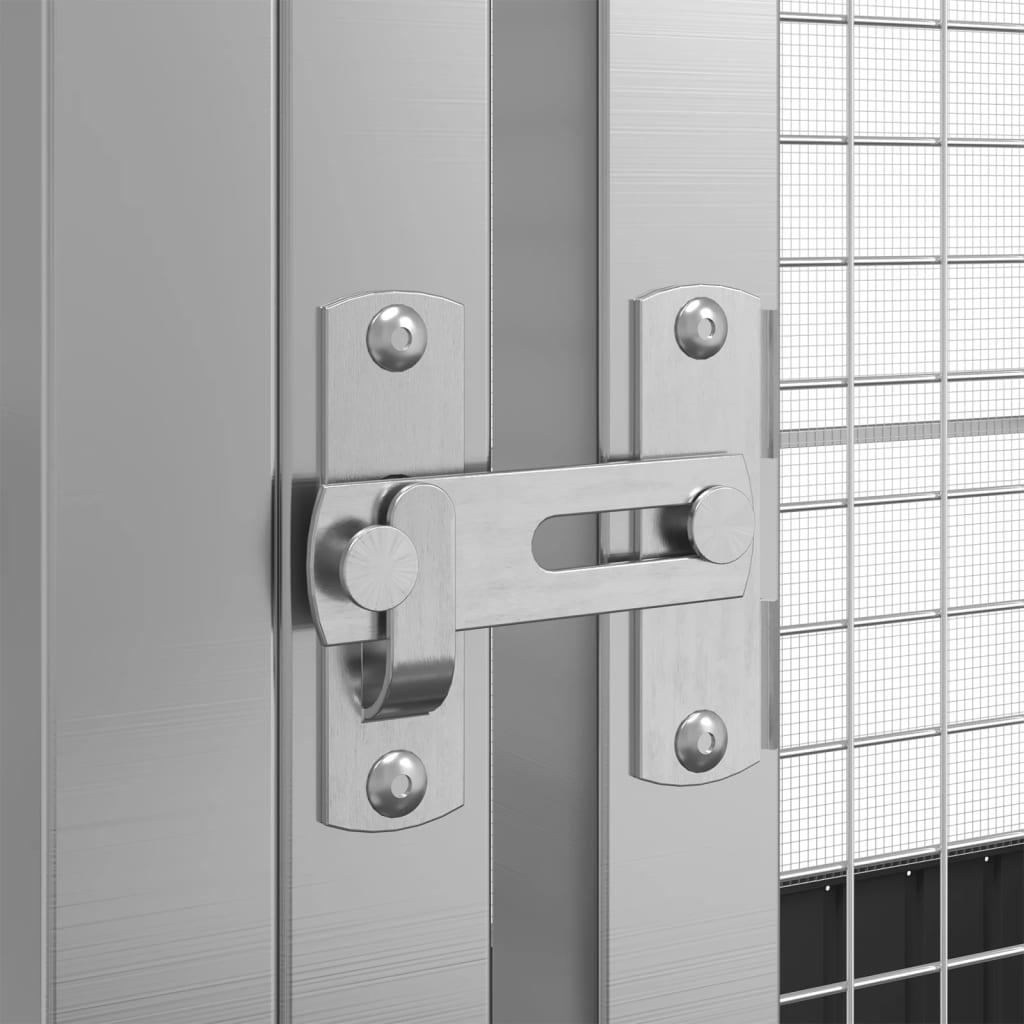 ezüstszínű acél madárház bővítménnyel 1244 x 203 x 216 cm