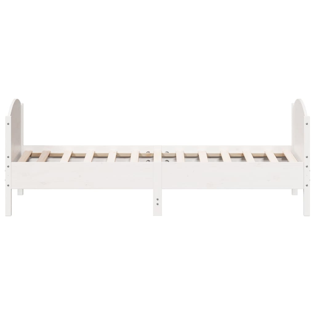 fehér tömör fenyőfa ágy matrac nélkül 90 x 200 cm