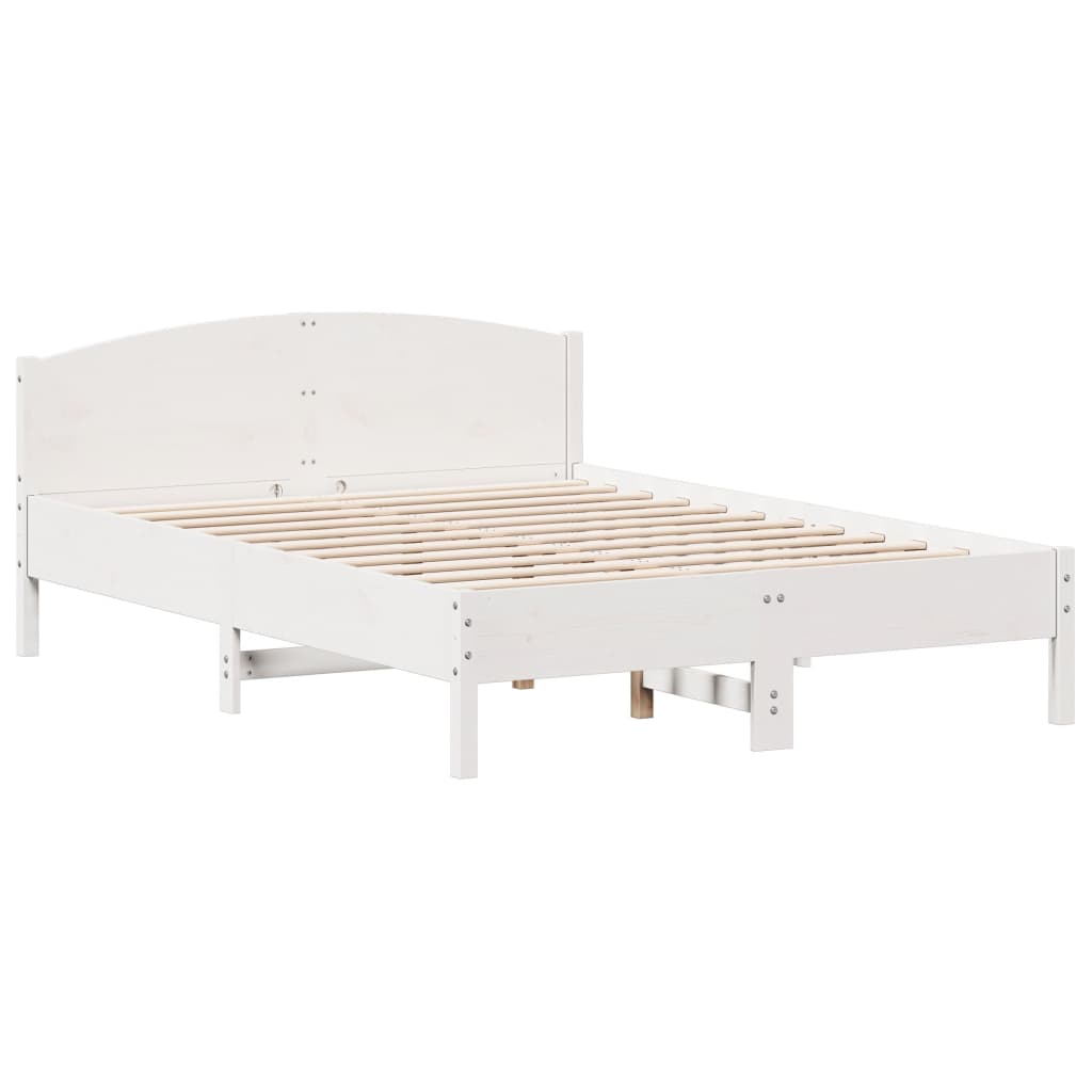 fehér tömör fenyőfa ágy matrac nélkül 120 x 200 cm