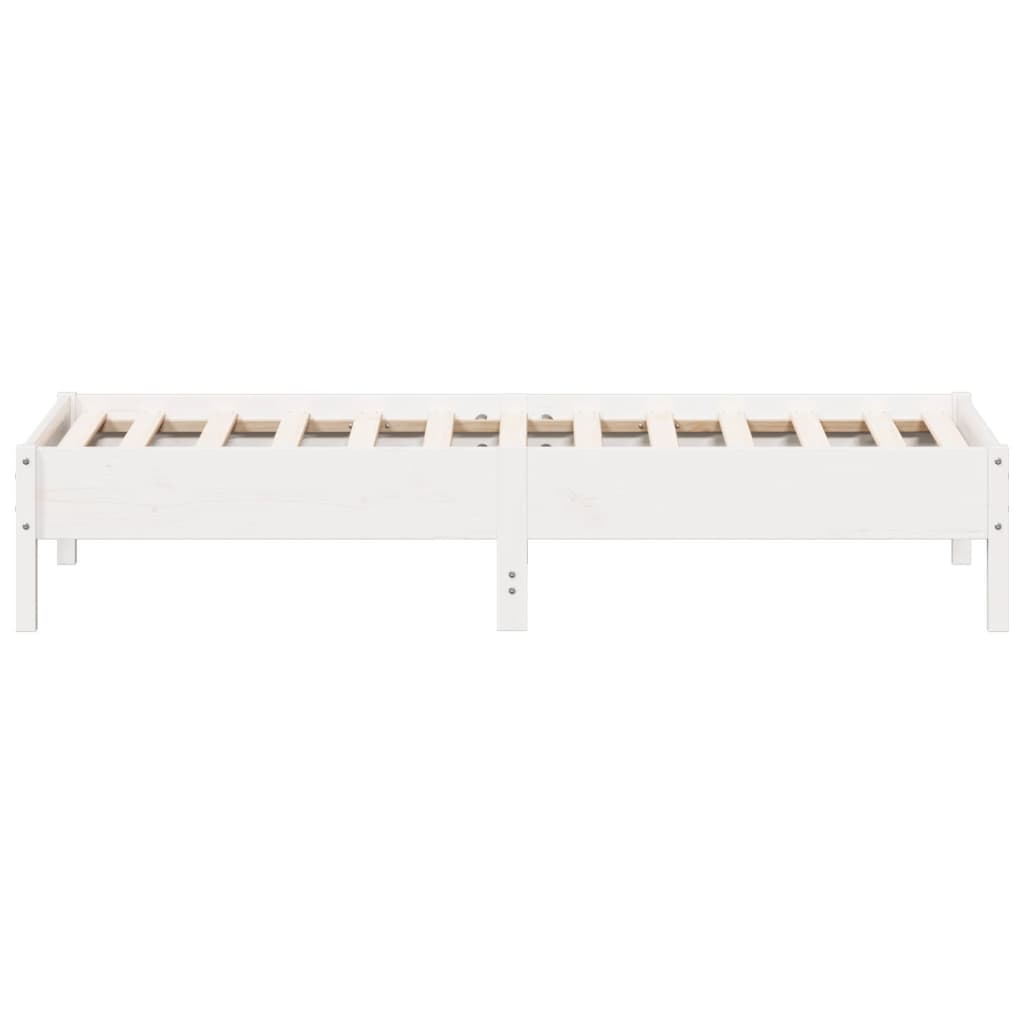 fehér tömör fenyőfa ágy matrac nélkül 75 x 190 cm