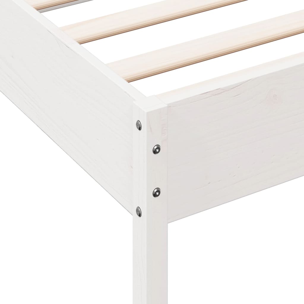 fehér tömör fenyőfa ágy matrac nélkül 75 x 190 cm