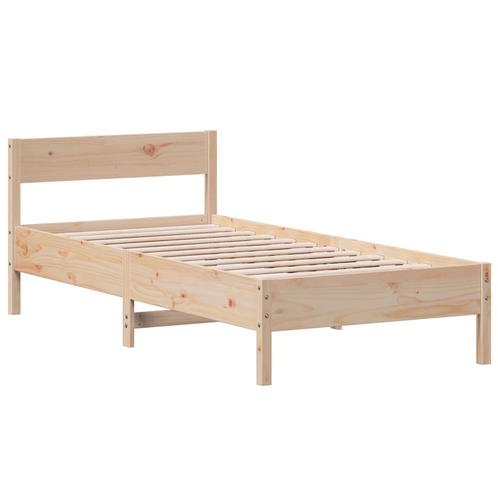 tömör fenyőfa ágy matrac nélkül 75 x 190 cm