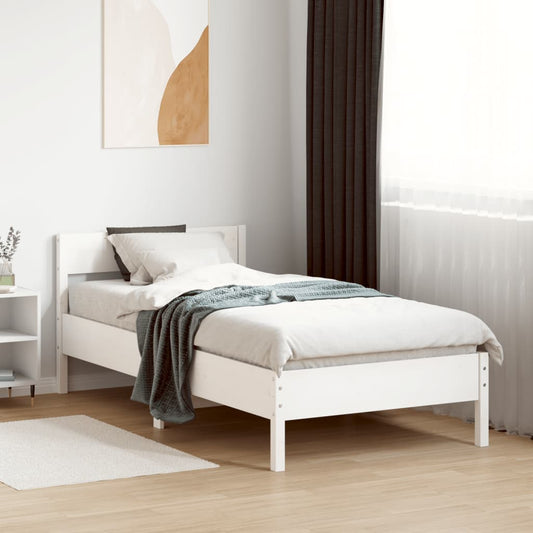fehér tömör fenyőfa ágy matrac nélkül 75 x 190 cm