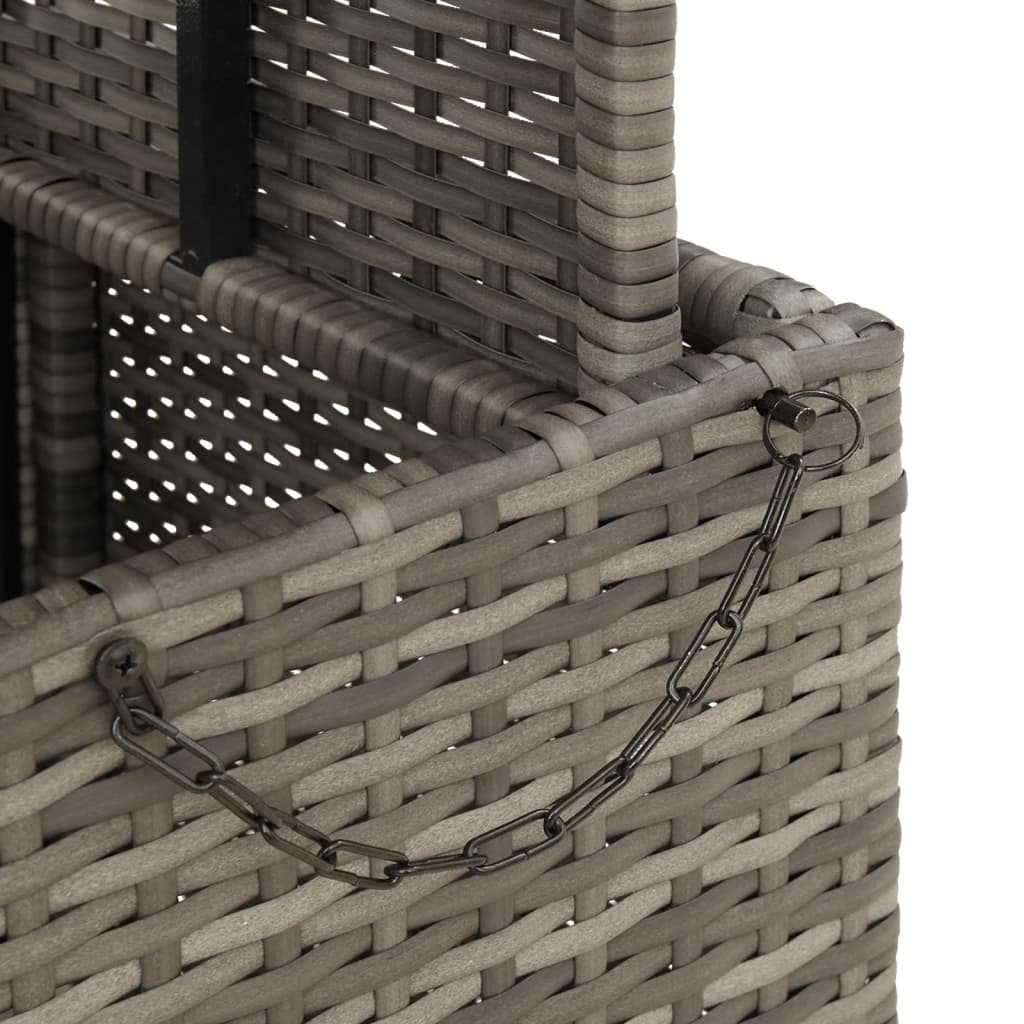 szürke polyrattan és akácfa kerti asztal 80 x 80 x 71 cm