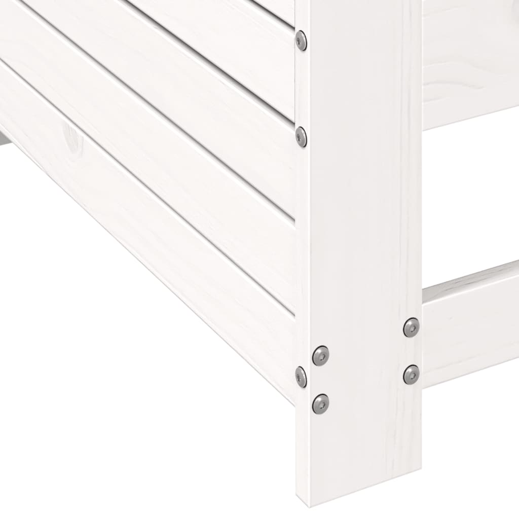 fehér tömör fenyőfa kerti karfás kanapé párnával