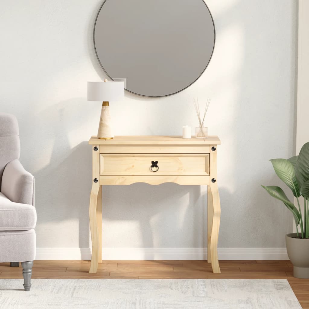 Corona tömör fenyőfa konzolasztal 73 x 35 x 73 cm