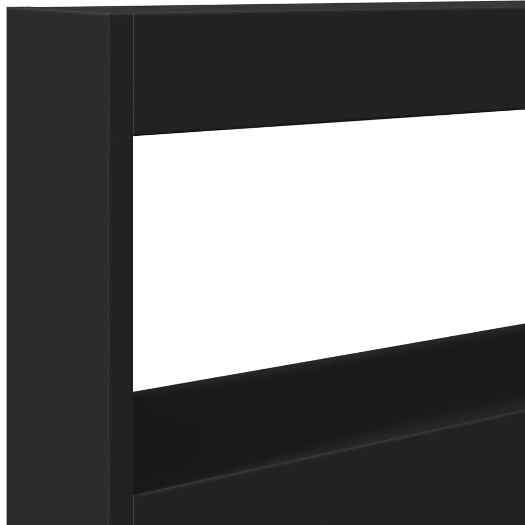 fekete áthidalószekrény LED-világítással 100 x 17 x 102 cm