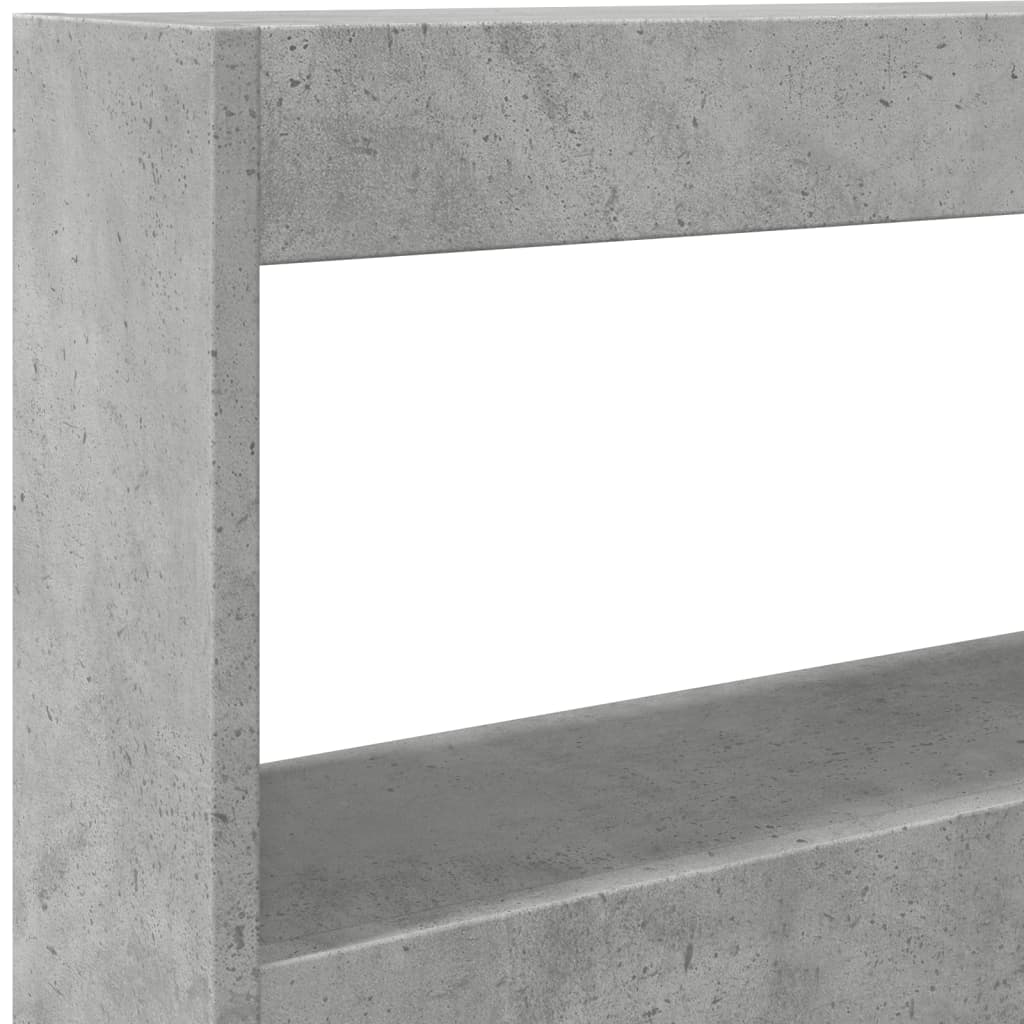 betonszürke áthidalószekrény LED-világítással 100 x 17 x 102 cm