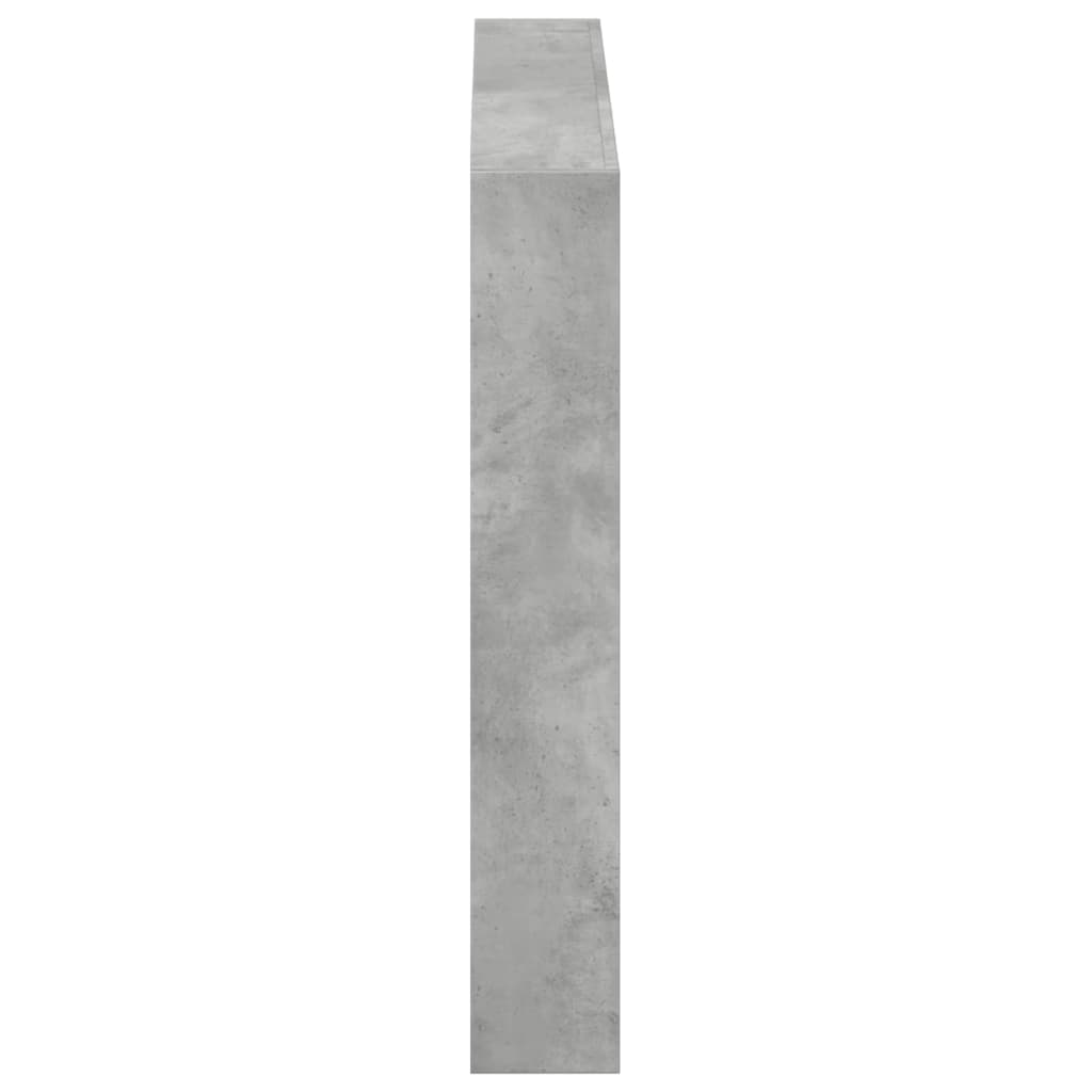 betonszürke áthidalószekrény LED-világítással 120x17x102 cm