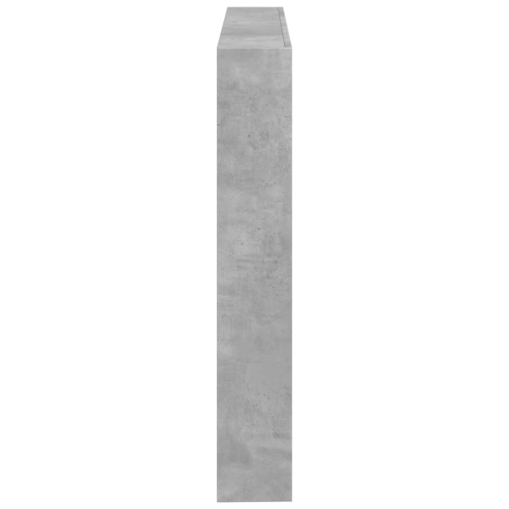 betonszürke áthidalószekrény LED-világítással 140 x 17 x 102 cm