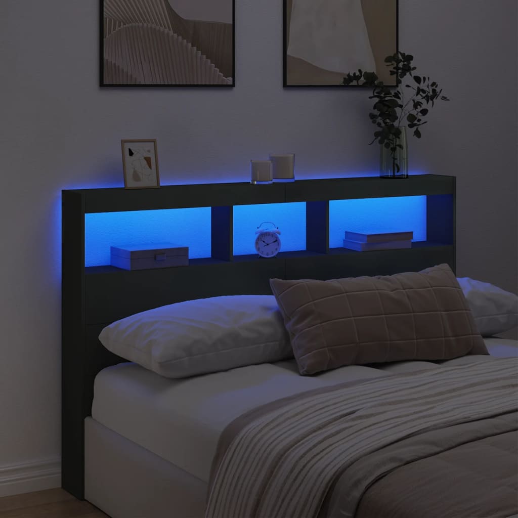 fekete áthidalószekrény LED-világítással 160 x 17 x 102 cm