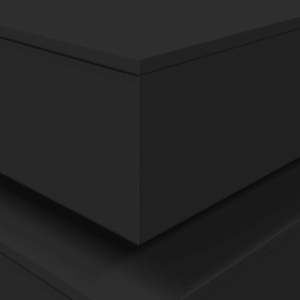fekete dohányzóasztal LED-lámpákkal 90x50x40 cm