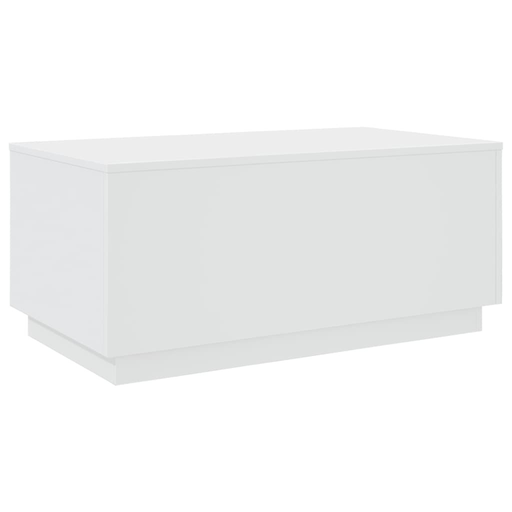 fehér dohányzóasztal LED-lámpákkal 90x50x40 cm
