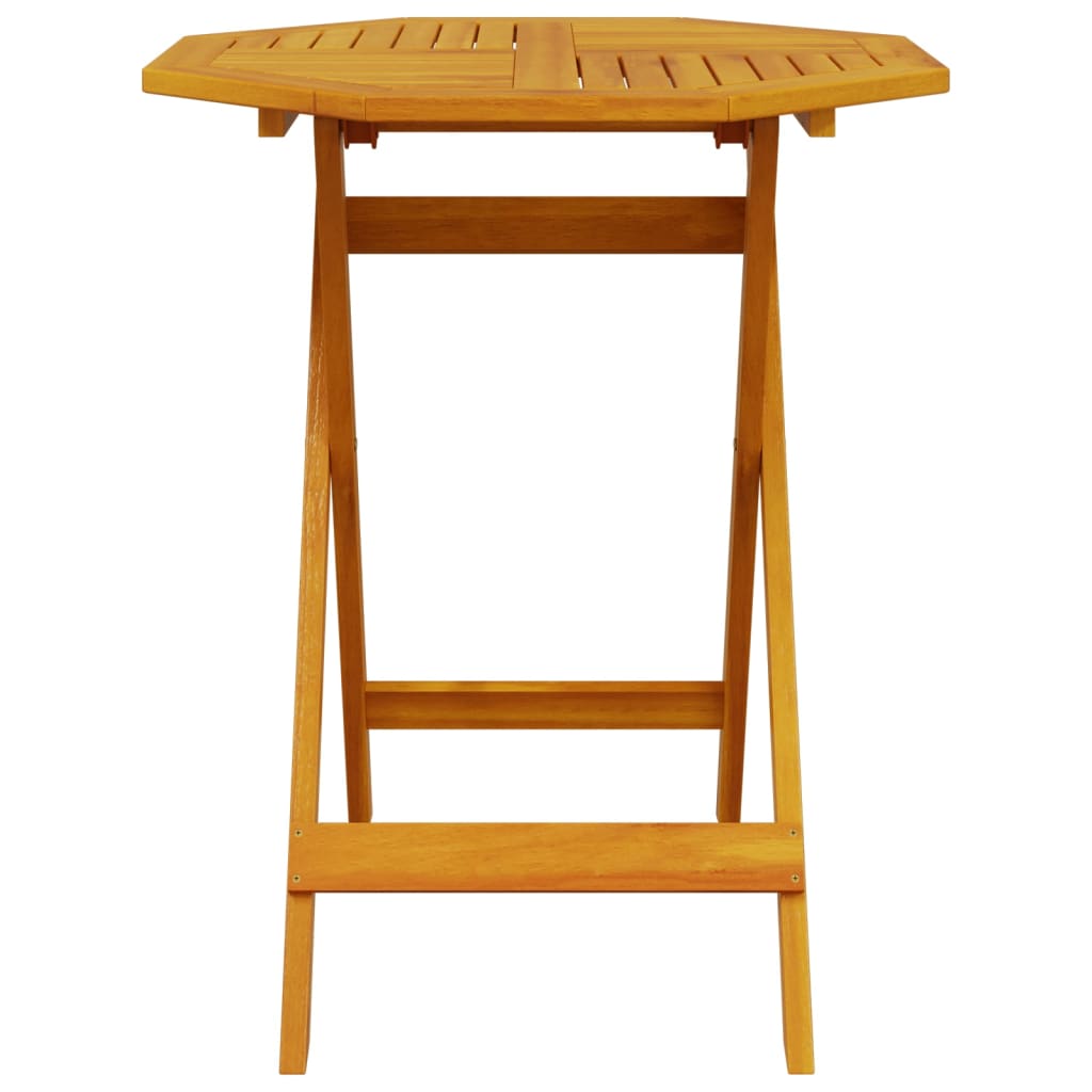 tömör akácfa összecsukható kerti asztal Ø70x75 cm