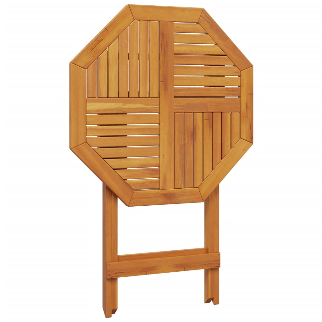 tömör akácfa összecsukható kerti asztal Ø70x75 cm