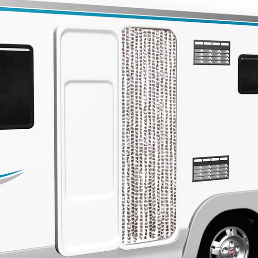 tópszínű és fehér zsenília rovarfüggöny 56 x 200 cm