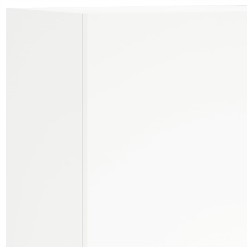 5 darab fehér szerelt fa falra szerelhető TV-bútor