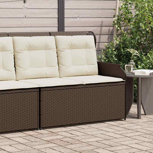 barna polyrattan dönthető kerti pad párnával