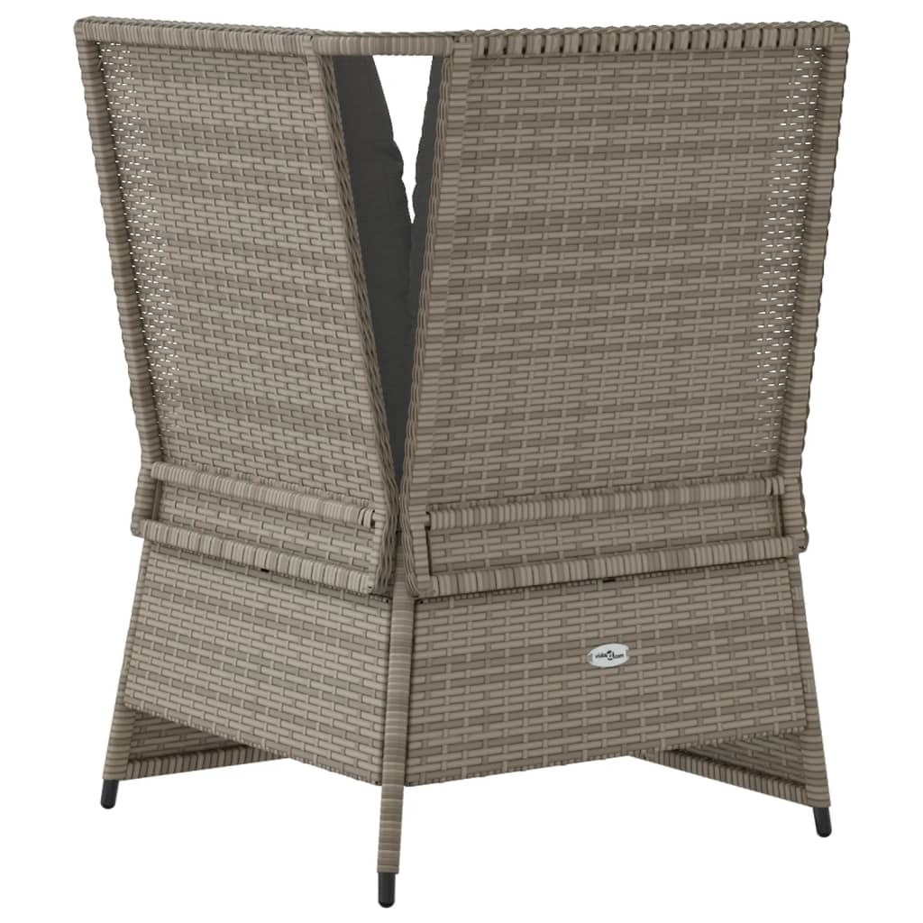 szürke polyrattan kerti sarokkanapé párnával