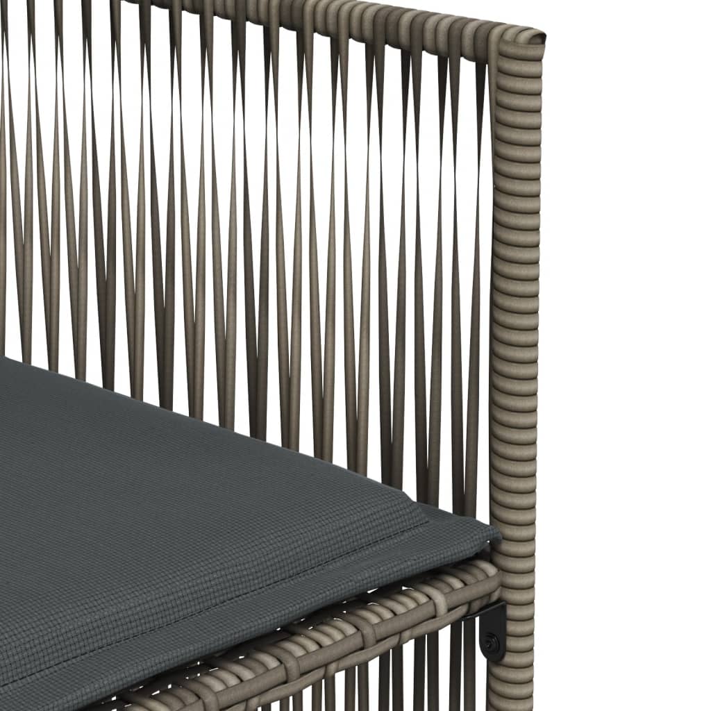 7 részes szürke polyrattan kerti étkezőgarnitúra párnával