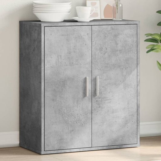 betonszürke szerelt fa tálalószekrény 79 x 38 x 80 cm