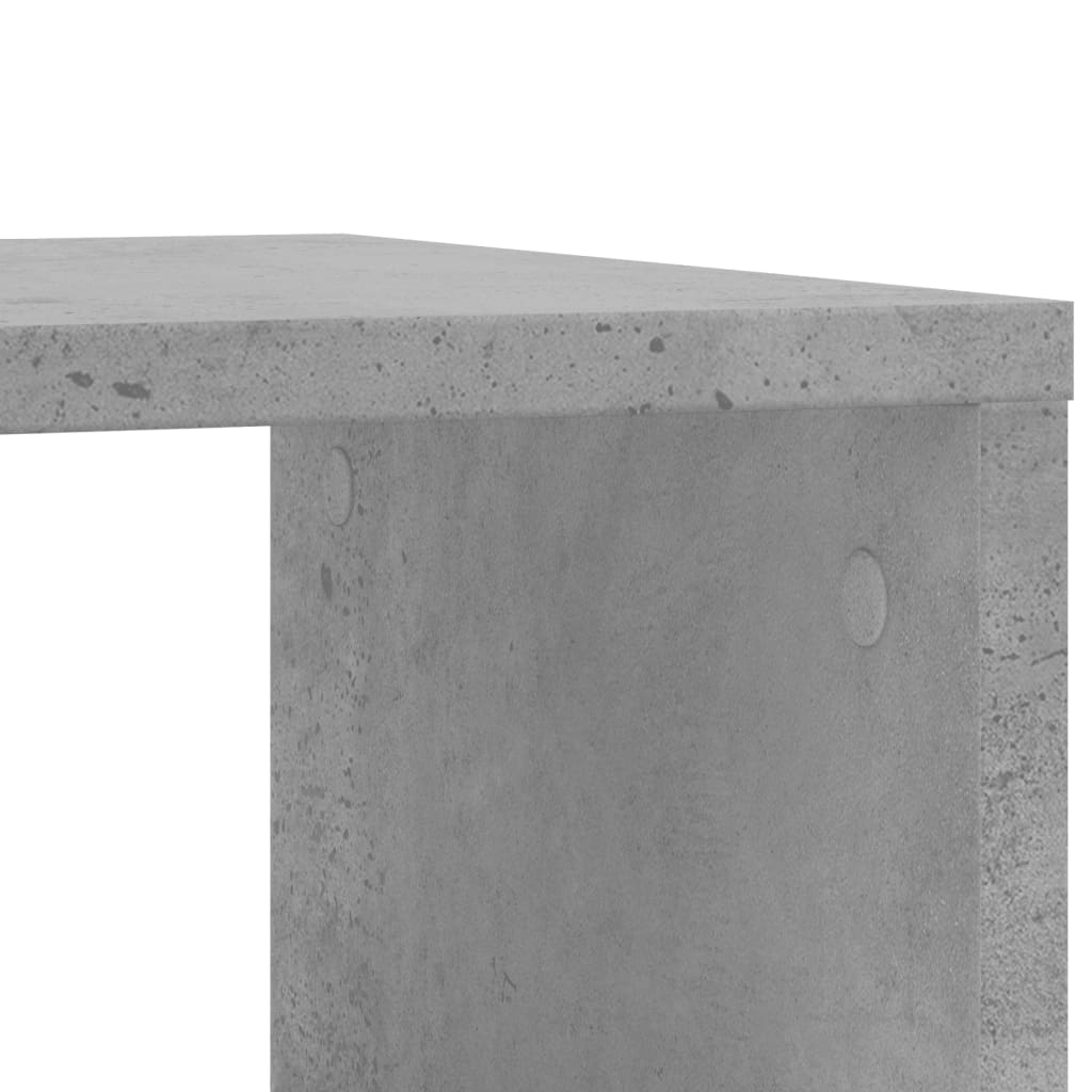betonszürke szerelt fa kisasztal kerekekkel 50 x 30 x 55 cm