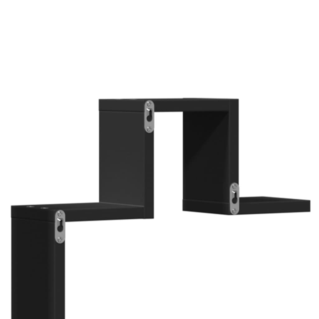 fekete szerelt fa fali polc 104,5 x 10 x 43 cm