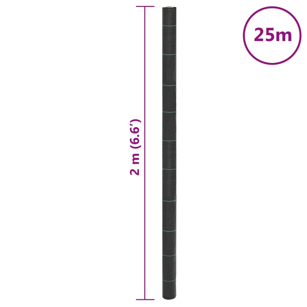 fekete PP talajtakaró membrán 2x25 m