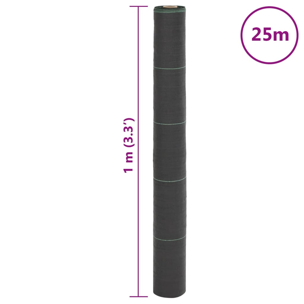 fekete PP talajtakaró membrán 1x25 m