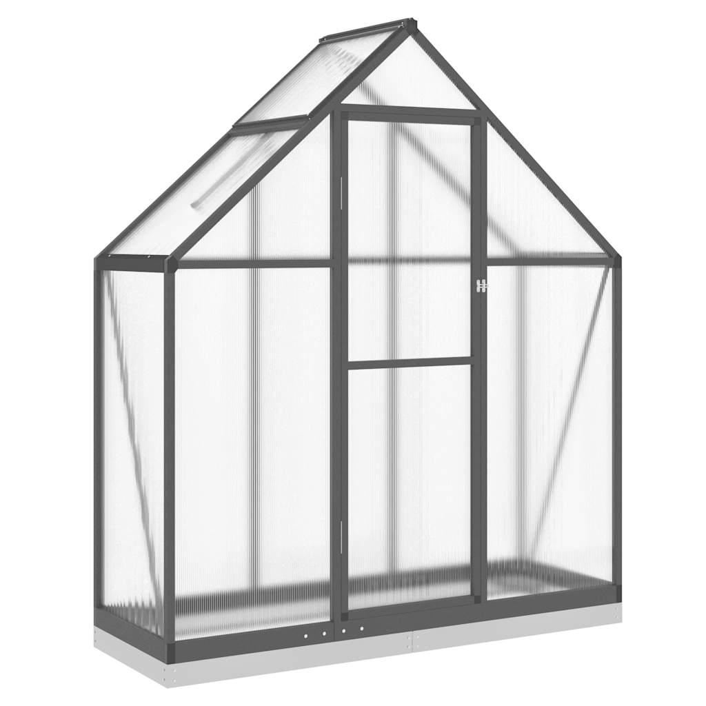 antracitszürke alumínium melegház alapvázzal 169 x 58 x 202 cm