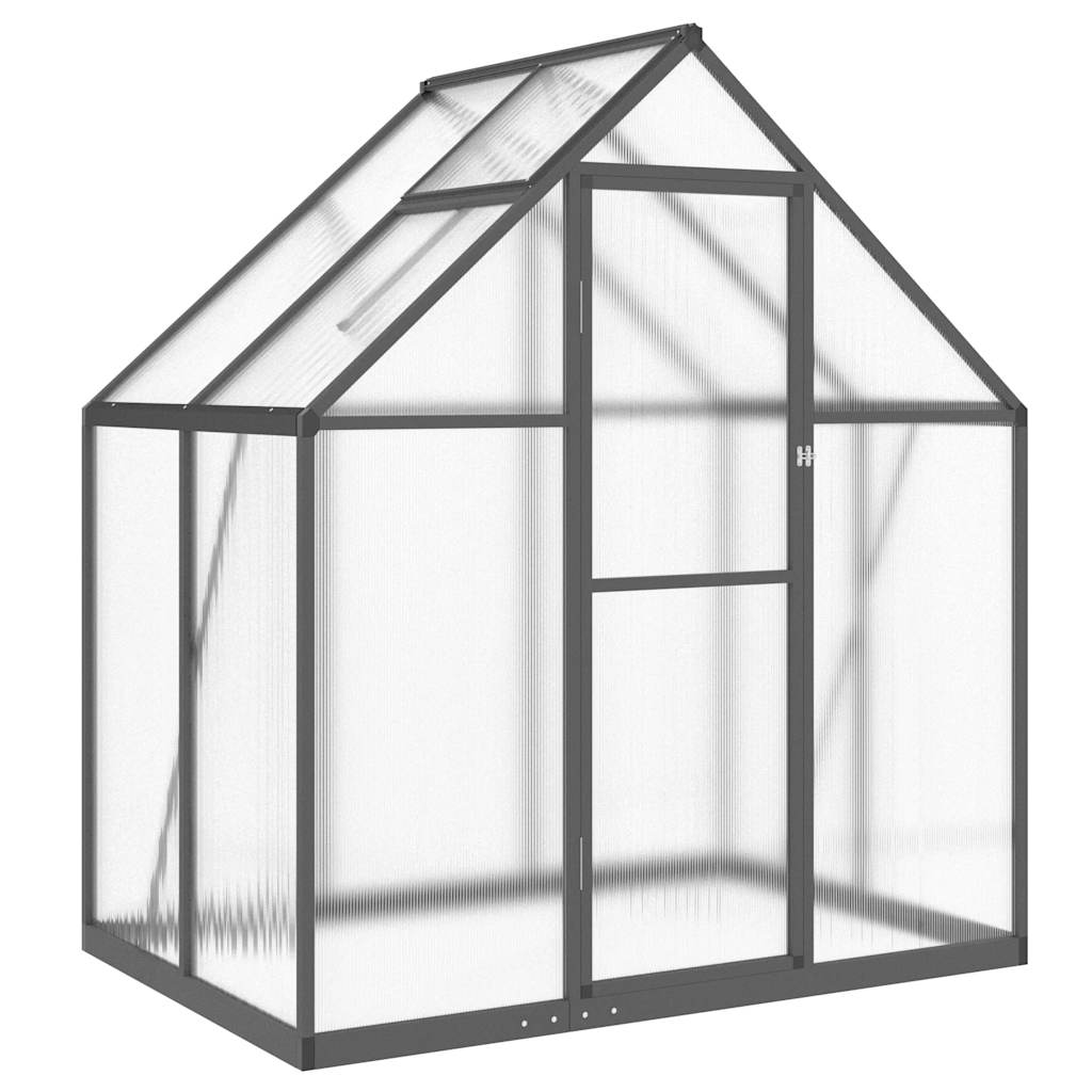 antracitszürke alumínium melegház alapvázzal 169 x 114 x 195 cm