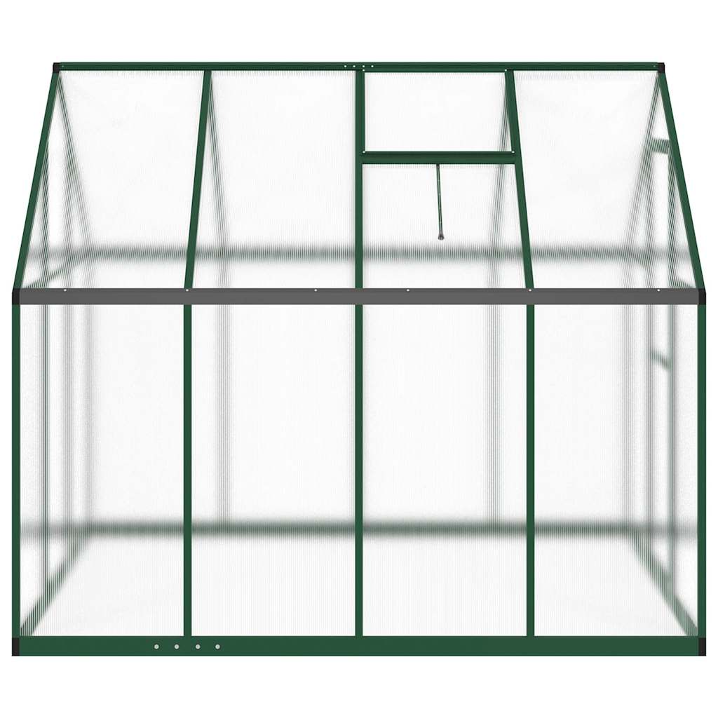 zöld alumínium melegház alapvázzal 224 x 169 x 195 cm