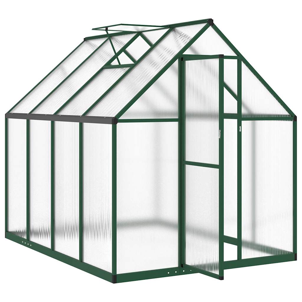 zöld alumínium melegház alapvázzal 224 x 169 x 195 cm