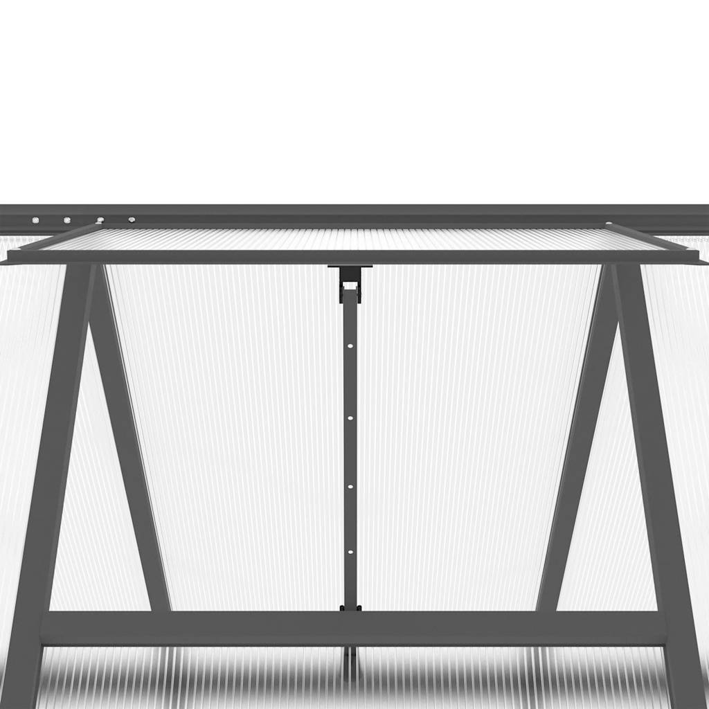 antracitszürke alumínium melegház alapvázzal 224 x 169 x 195 cm