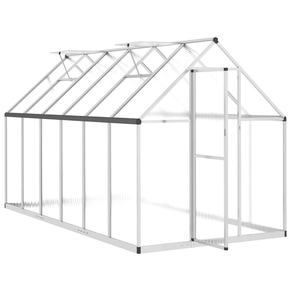 ezüstszínű alumínium melegház alapvázzal 334x169x195 cm