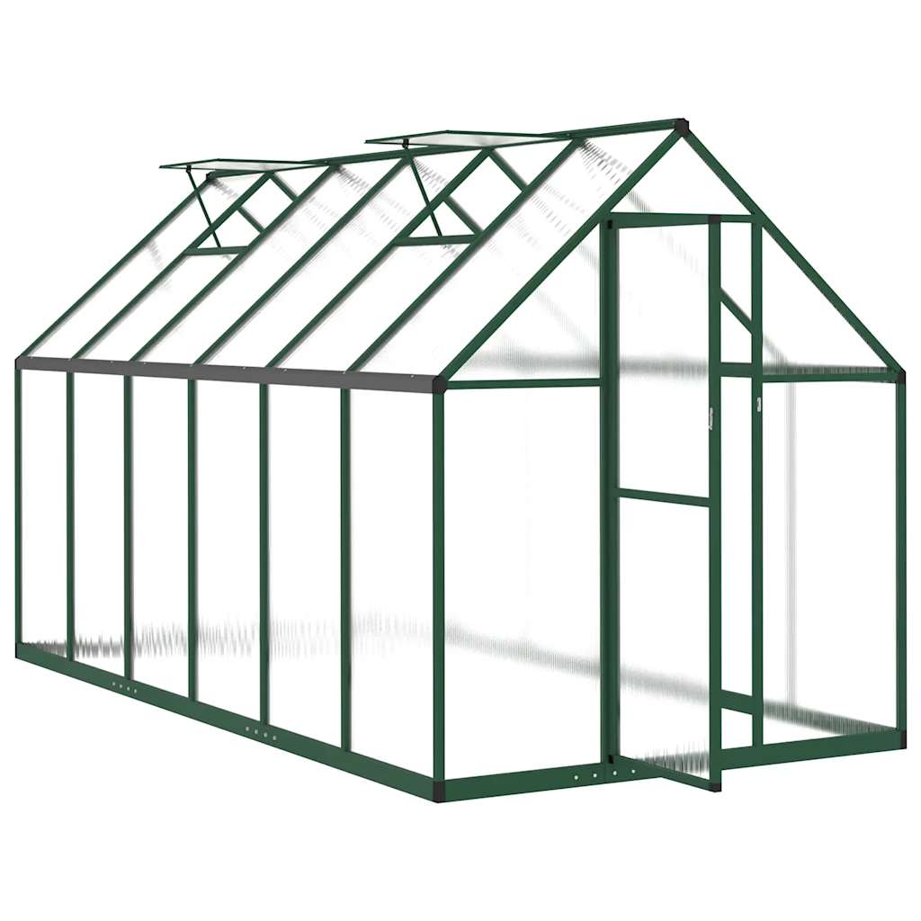 zöld alumínium melegház alapvázzal 334x169x195 cm